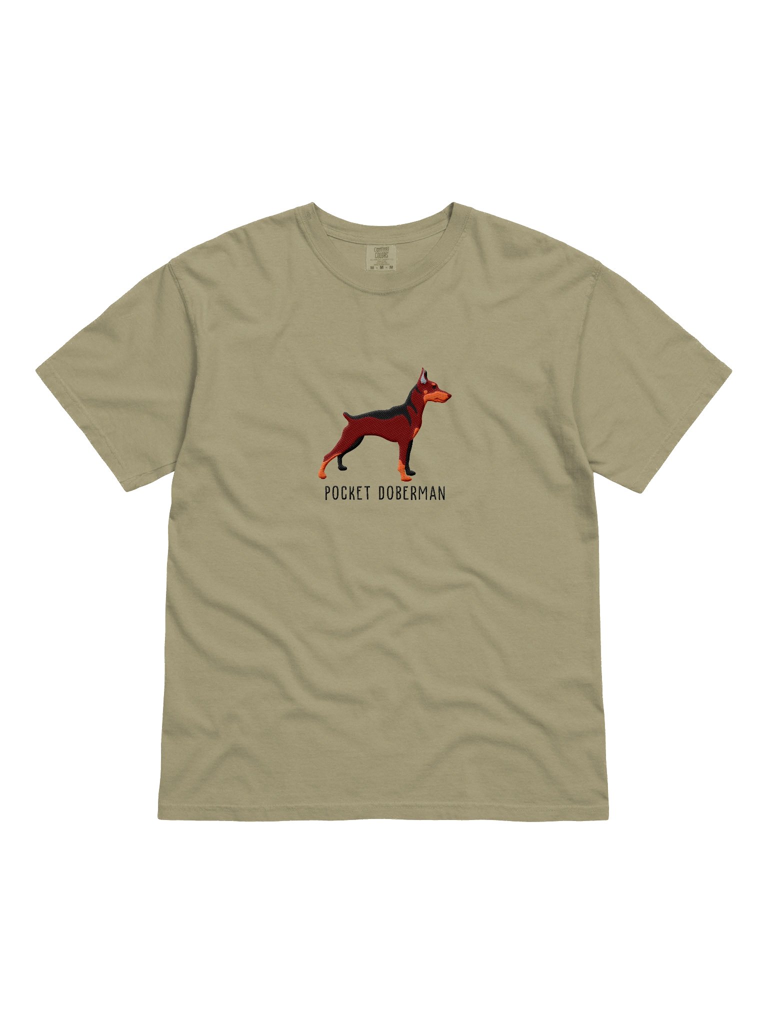 Pocket Doberman T-Shirt(Embroidered) of a Miniature Pinscher(Red & Tan) product image (4)