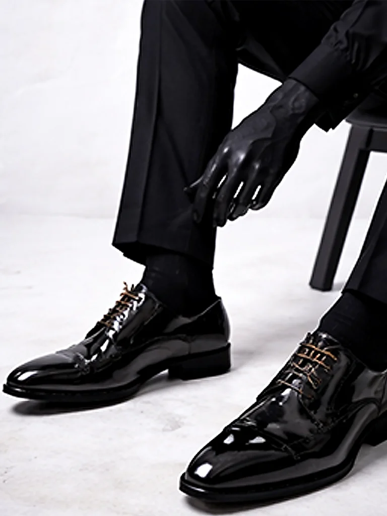 Men’s Patent Leather Dress Shoes — Luxury Formal Lace-Up, Hand-Polished Finish product image (3)