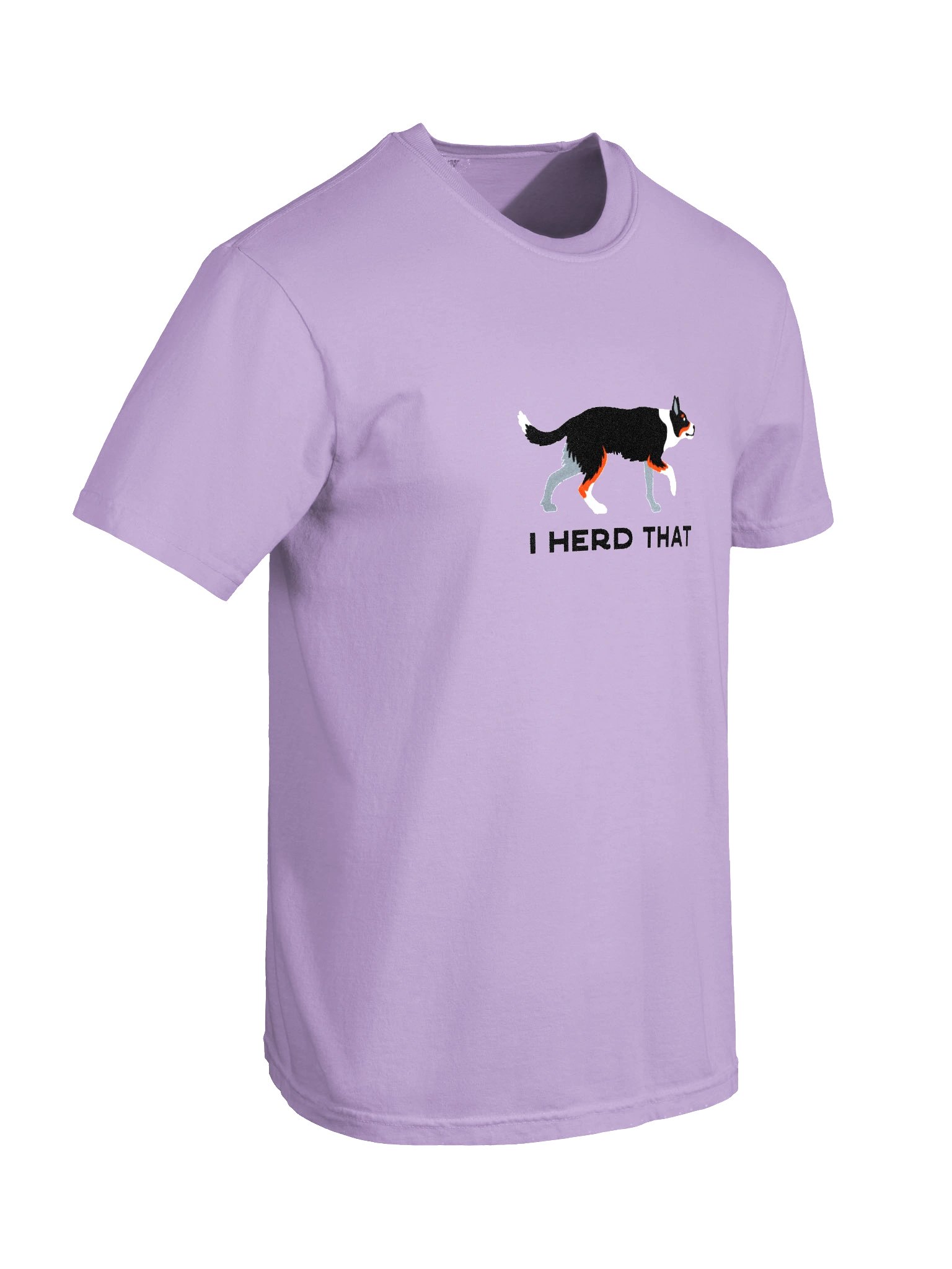 I Herd That T-Shirt(Embroidered) of a Smooth-Coated Border Collie(Tricolor) product image (11)