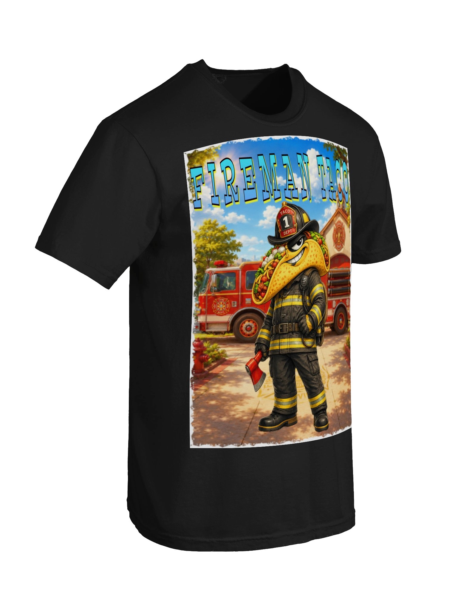 Fireman Taco Cartoon Tee - The Taco Family product image (70)