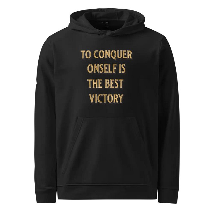 Conqueror's Victory Gold Quote Hoodie product image (1)
