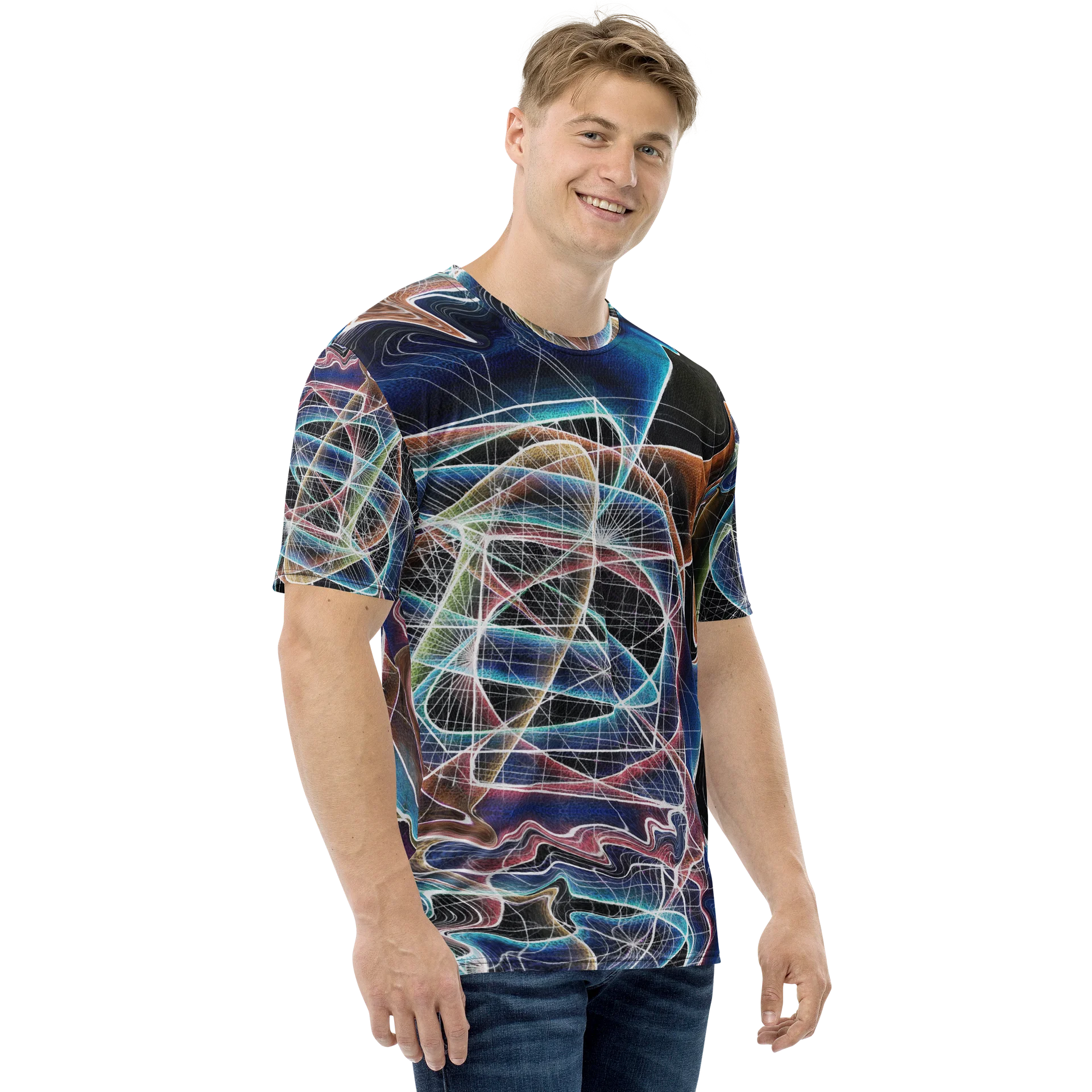 Translucent Heart - Geometric Negative Art Men's Crew Neck T-Shirt product image (6)