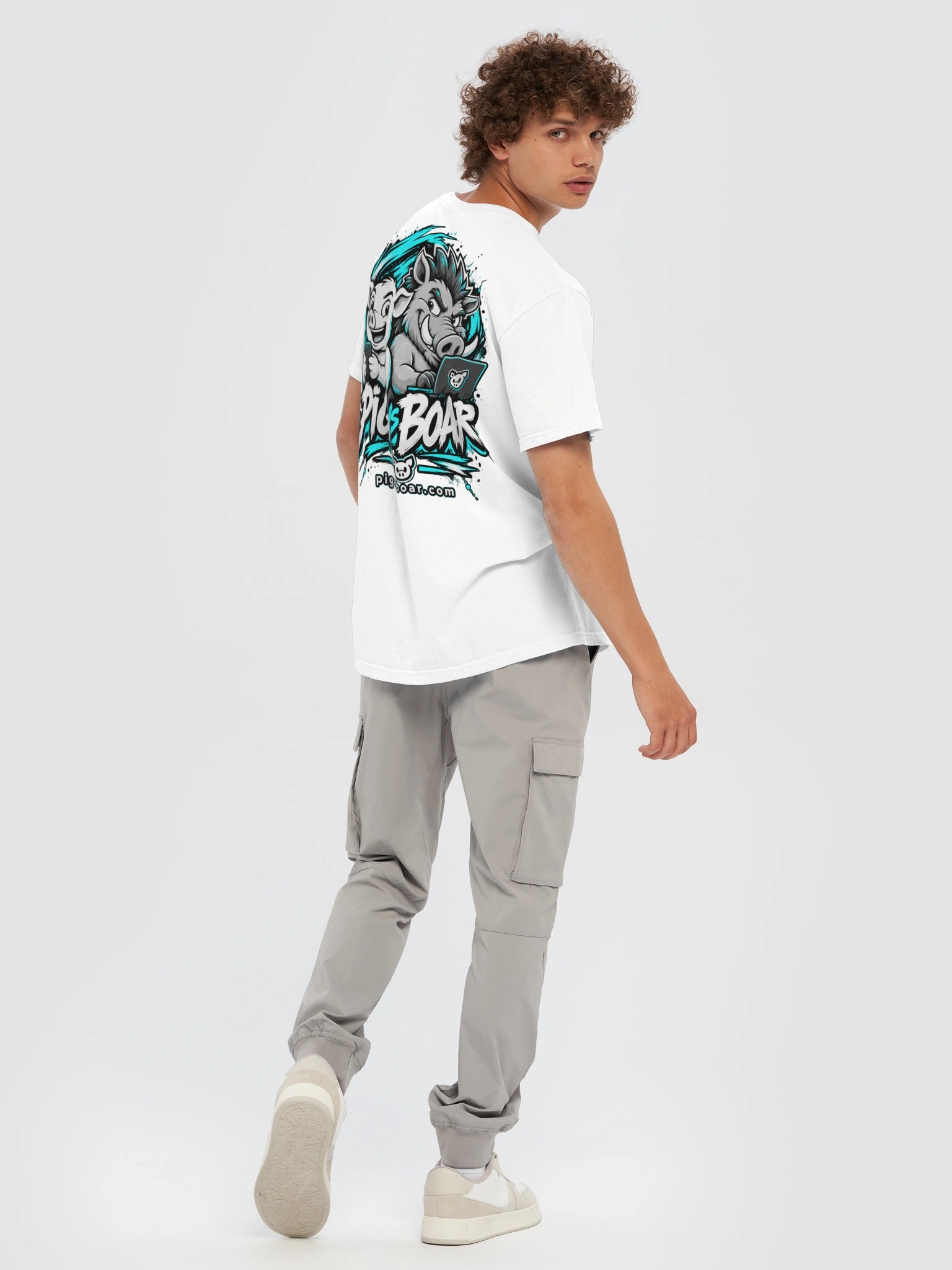 Pig vs Boar Showdown Adult Tee - Teal product image (8)