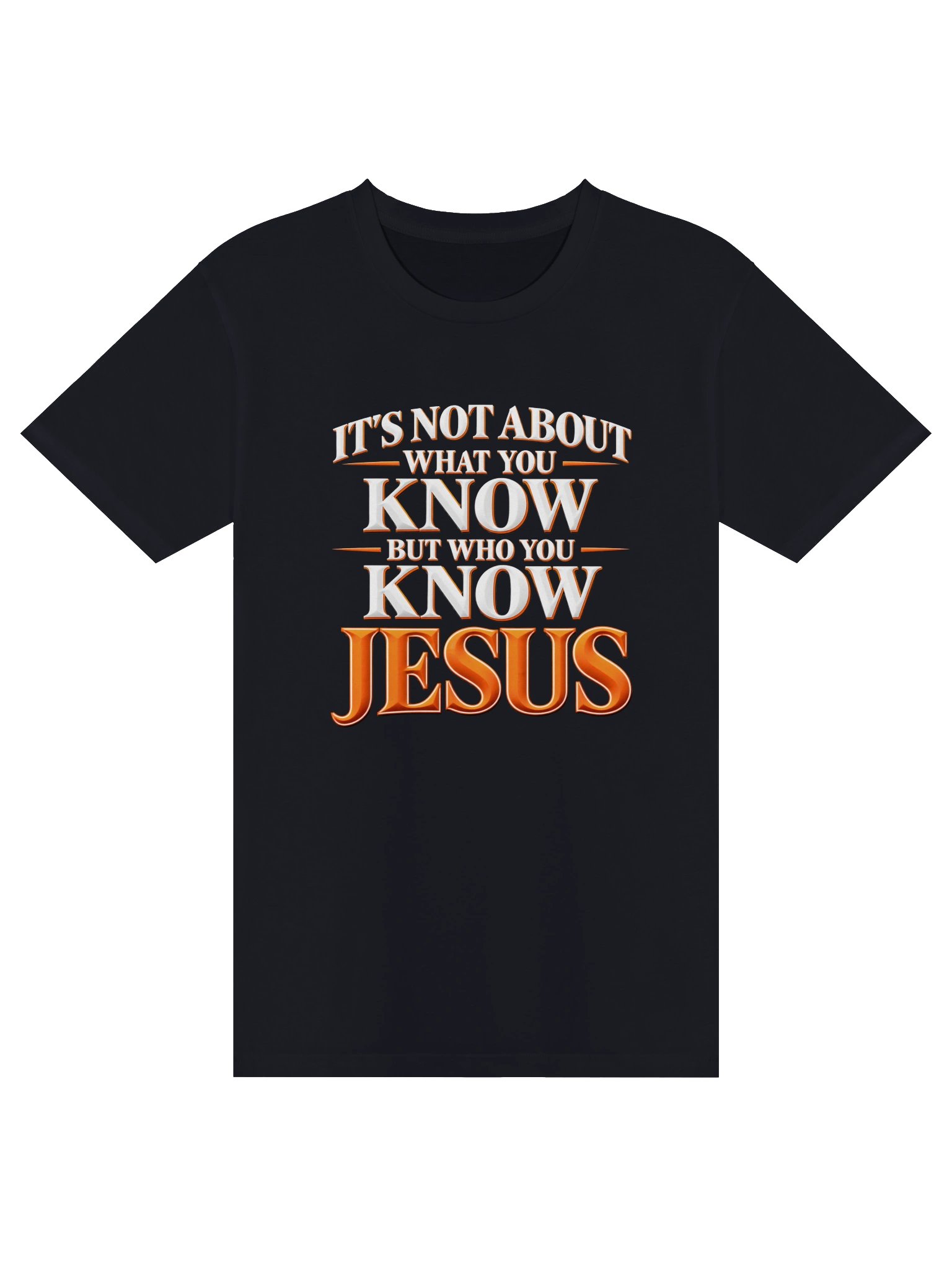Who You Know: JESUS Navy & Orange Premium T-Shirt product image (1)