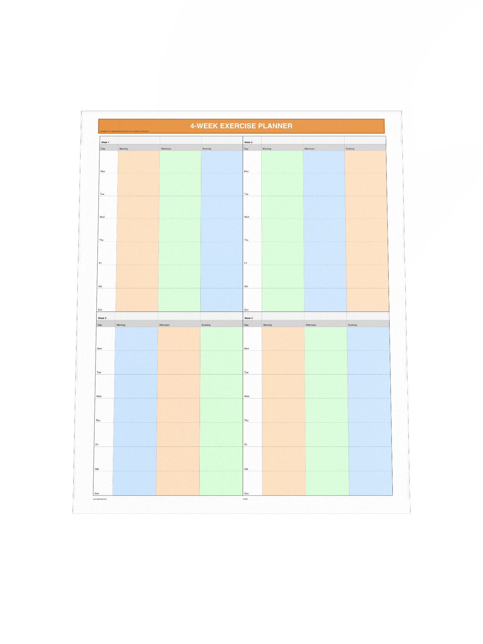 4 Week Exercise Planner product image (5)