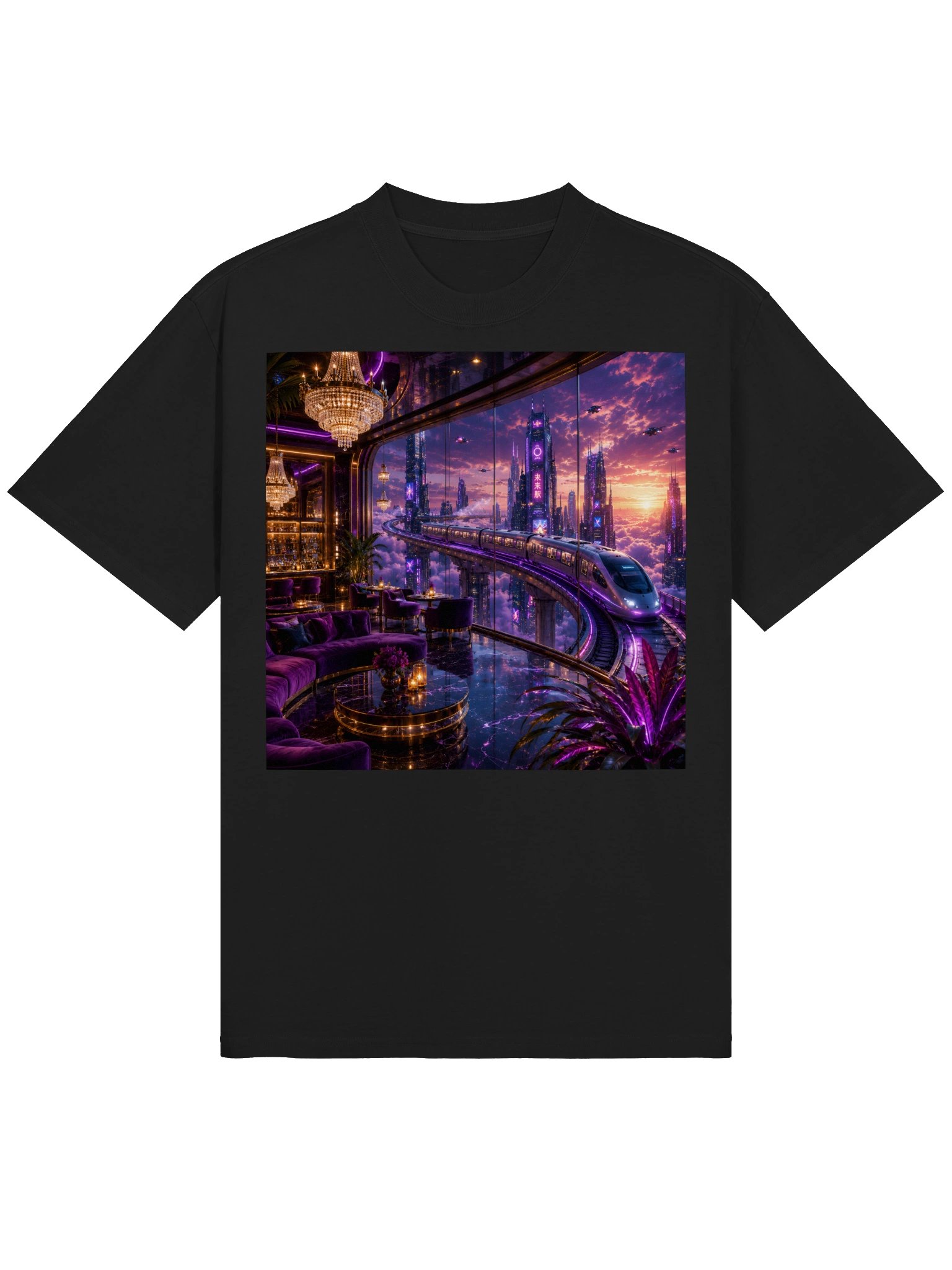 Cyberpunk Future City T-Shirt | Neon Sci-Fi Shirt | Futuristic Architecture & Techwear Gift product image (2)