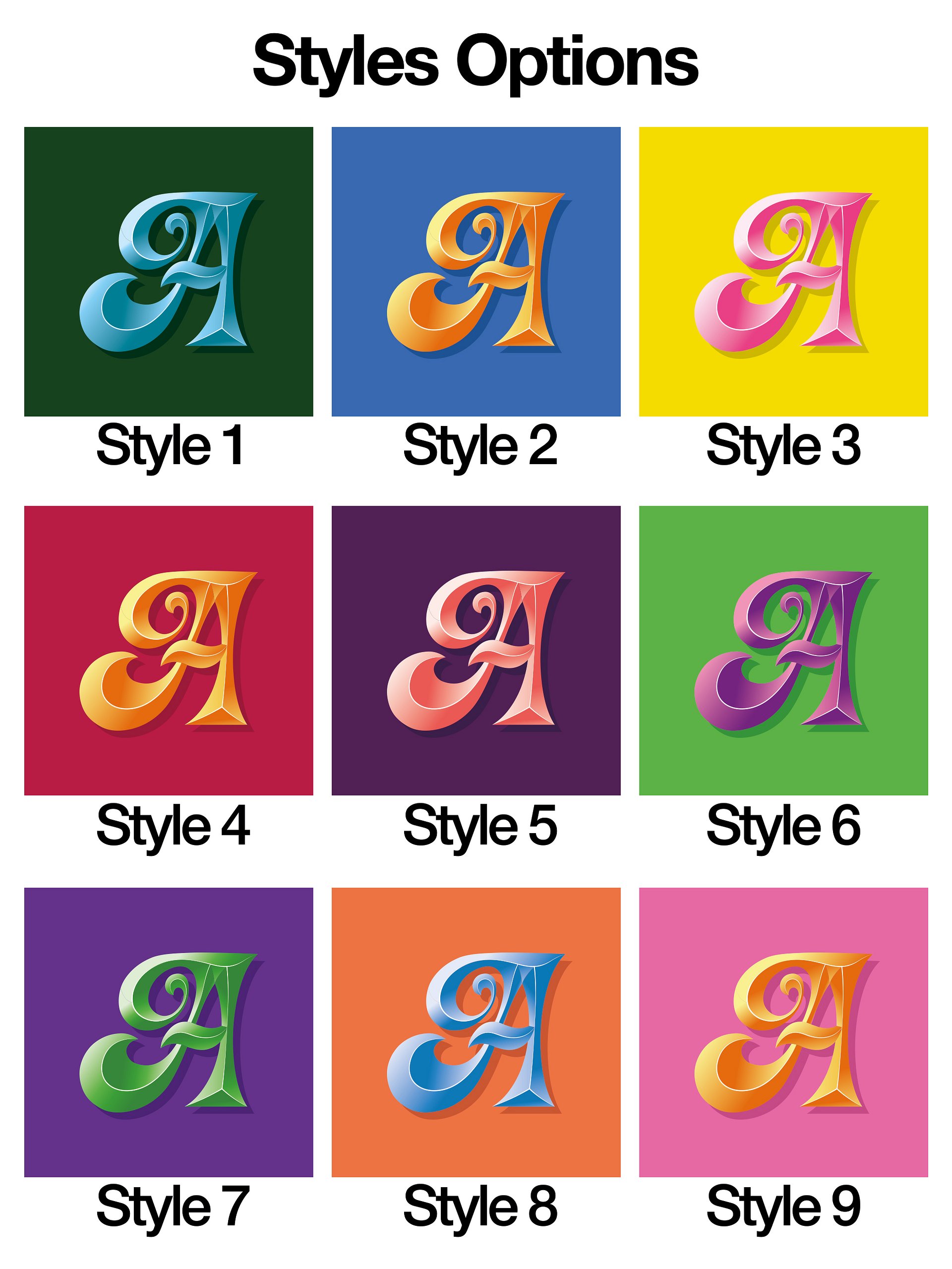 Custom Retro Name Letter Art Print product image (4)