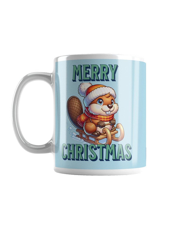 Merry Beaver Winter Sledding Mug product image (1)