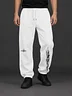 BLAVK NOCTURNE Angel Graphic Joggers — White