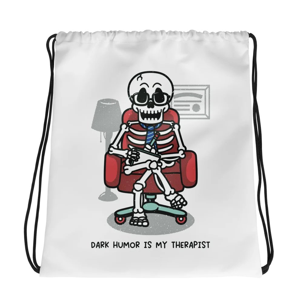 Dark Humor Is My Therapy Drawstring Bag product image (1)