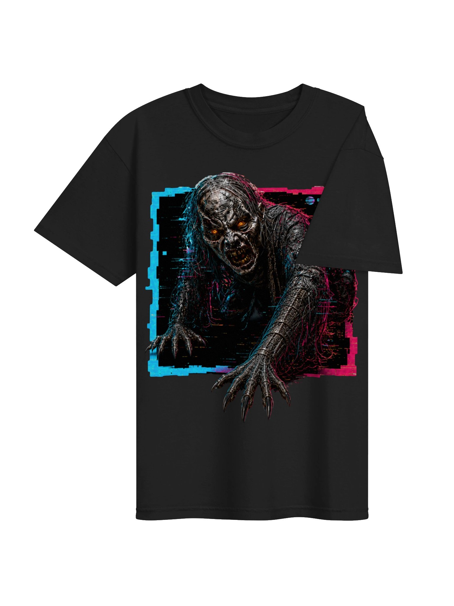 GlitchMind AI — Crawling Ghoul Back Graphic Tee product image (4)
