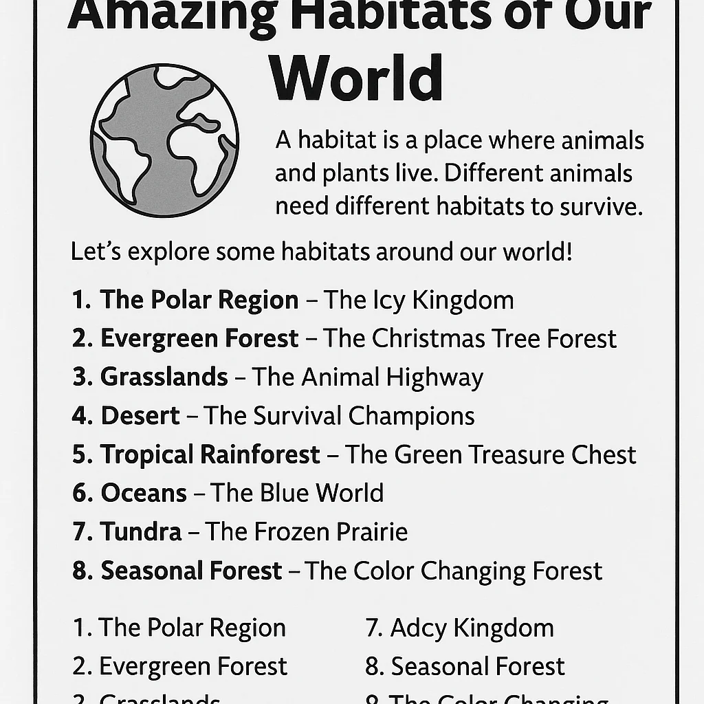 Habitats of the World: Grade 2 Science Worksheets by Worksheet Genie product image (1)