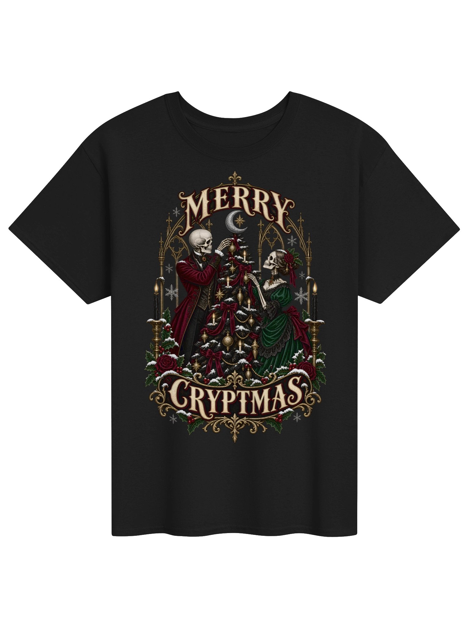 Merry Cryptmas | Gothmas Skeleton Christmas Shirt product image (1)