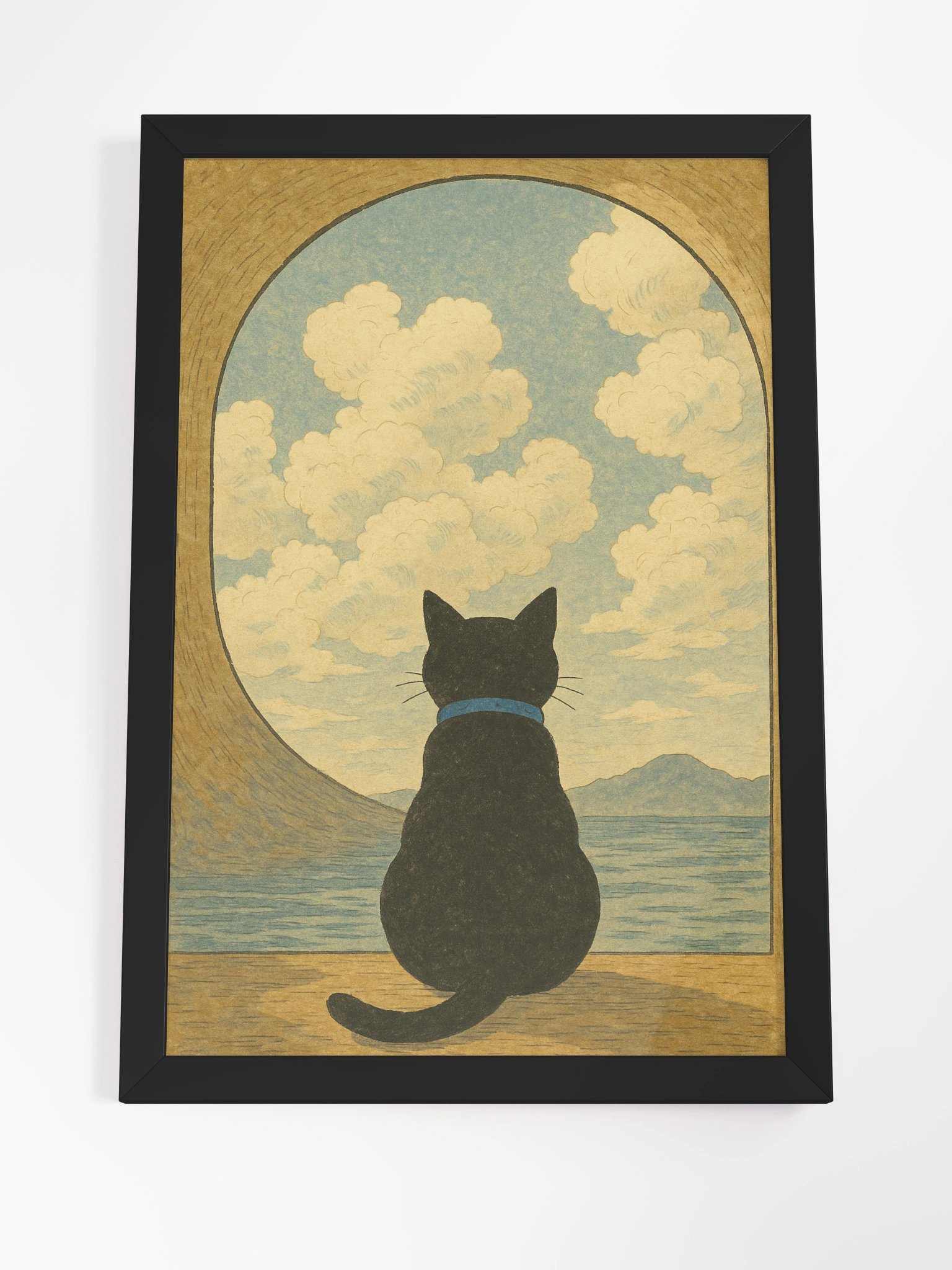 Framed Print - Cat Window Scene 'Yearning Gaze' product image (4)