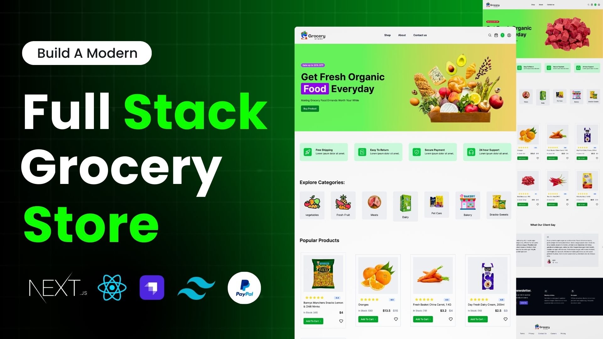 Full Stack Online Grocery Store App | React, Nextjs, Strapi Headless CMS, TailwindCSS, & PayPal product image (3)
