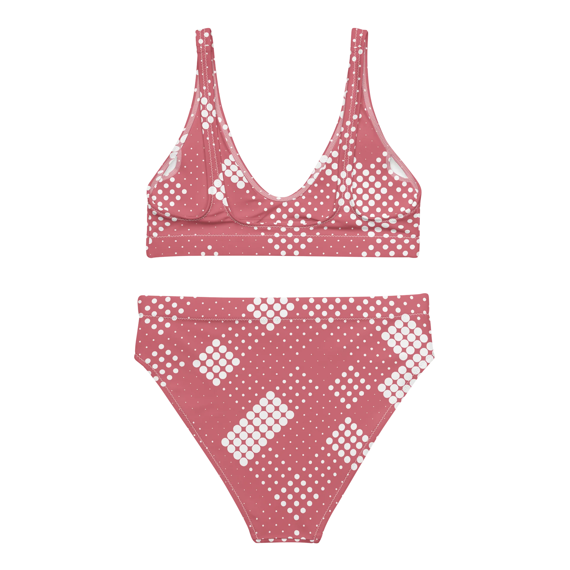 Pink Halftone Dot High-Waisted Bikini product image (4)