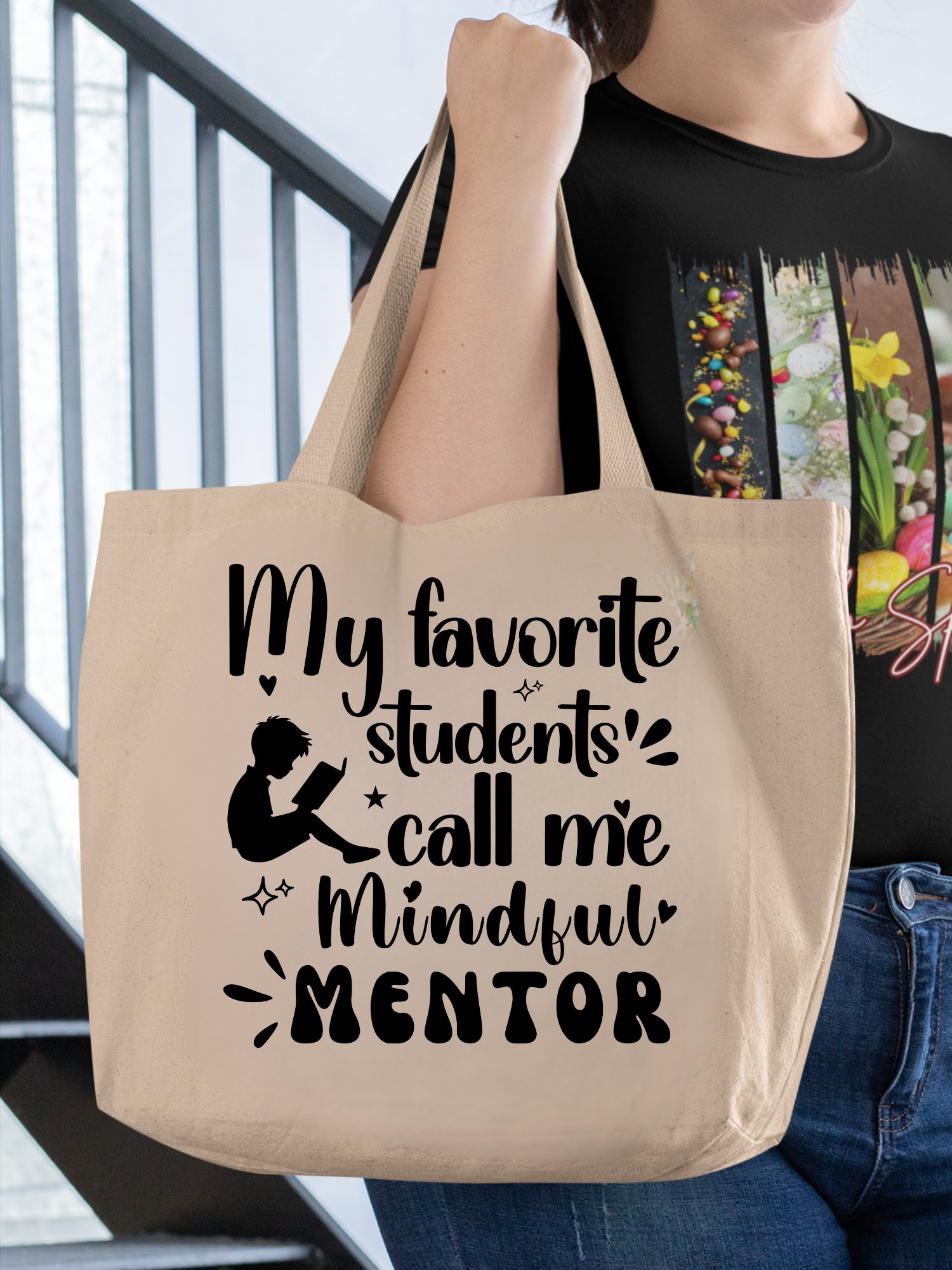 My Favorite Students Call Me Mindful Mentor, Teacher Eco Tote Bag product image (1)