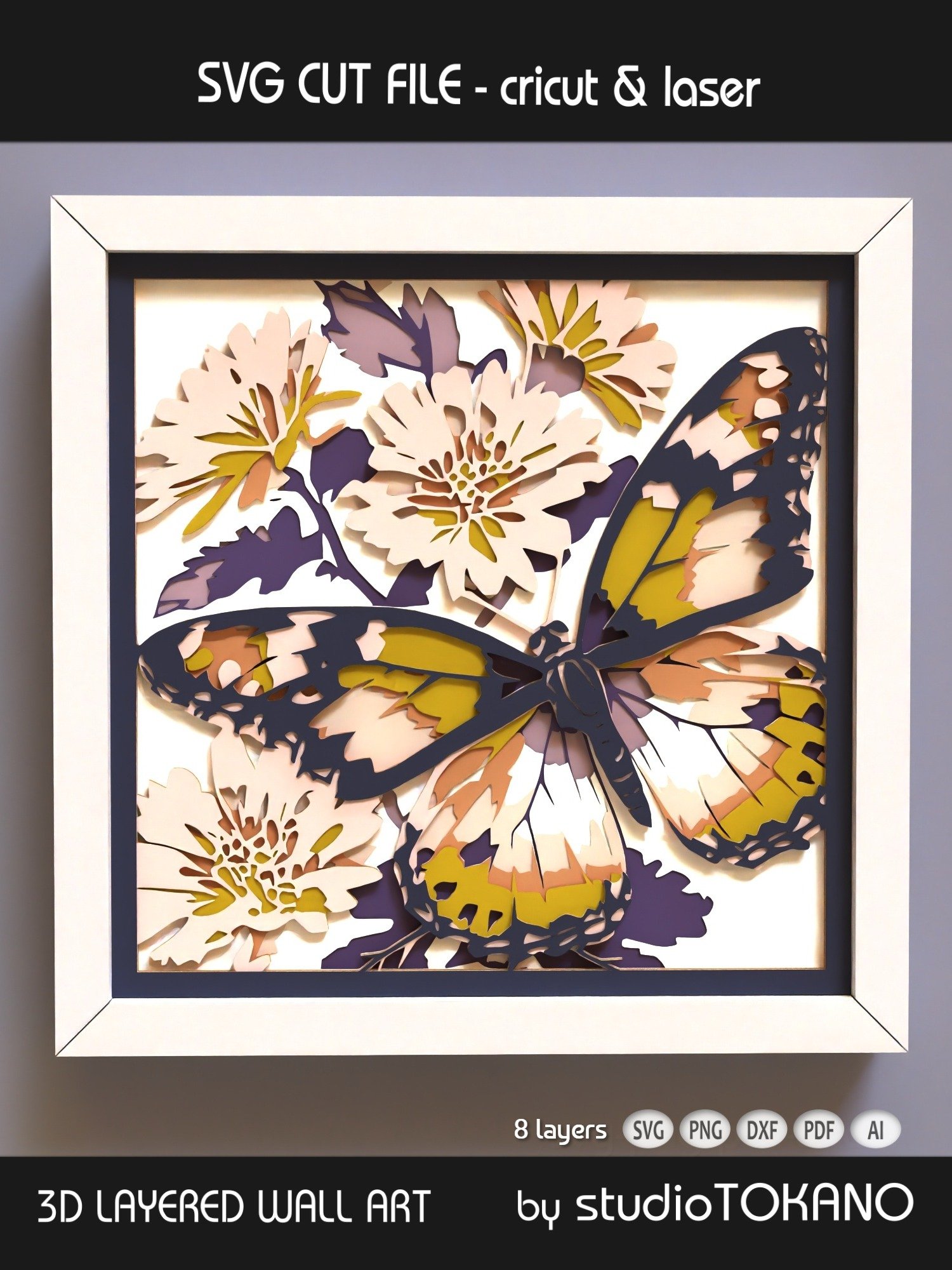 Butterfly Shadow box SVG product image (5)