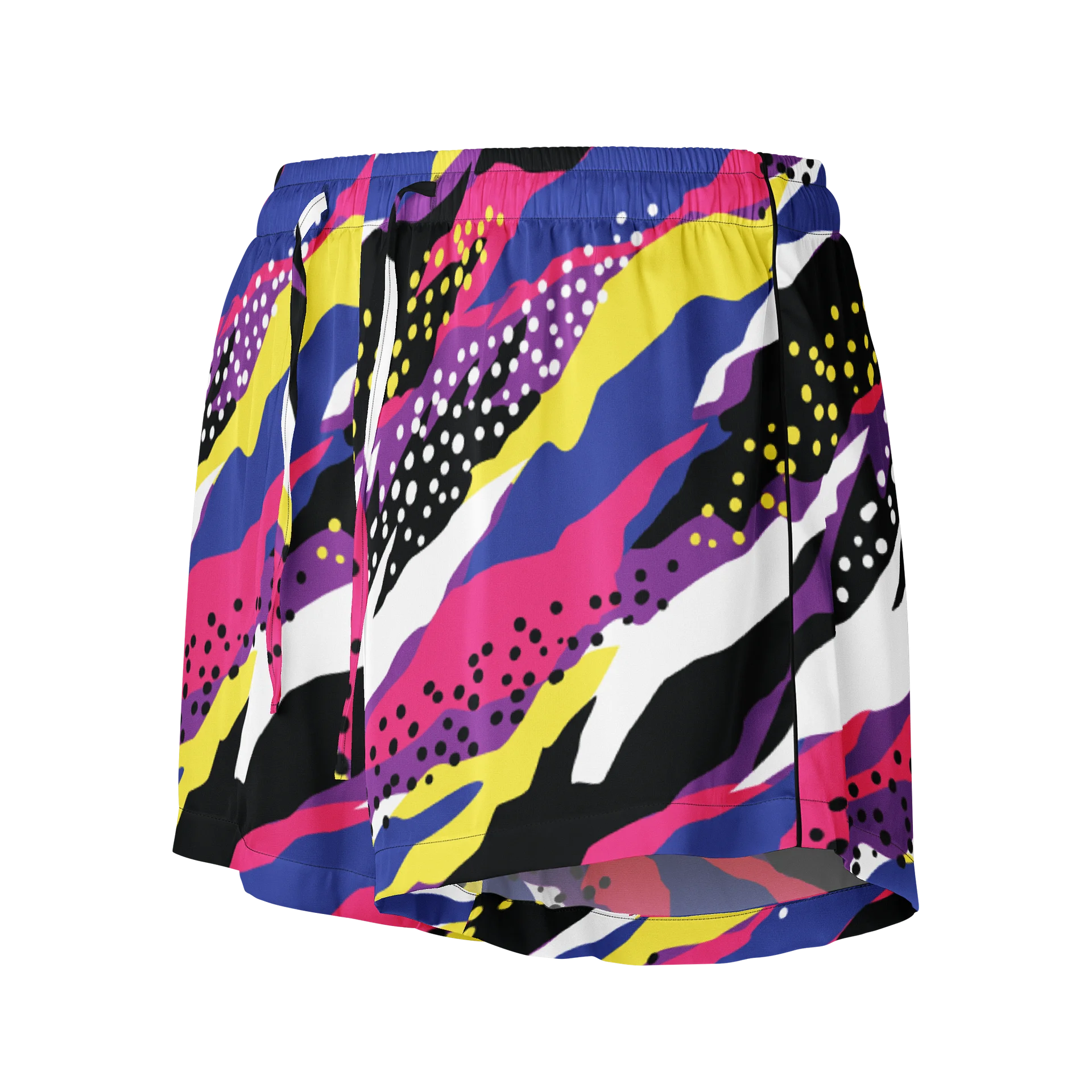 Retro 90s Cyber-Pop Waves | Vibrant All-Over Print Women's Pajama Shorts product image (4)