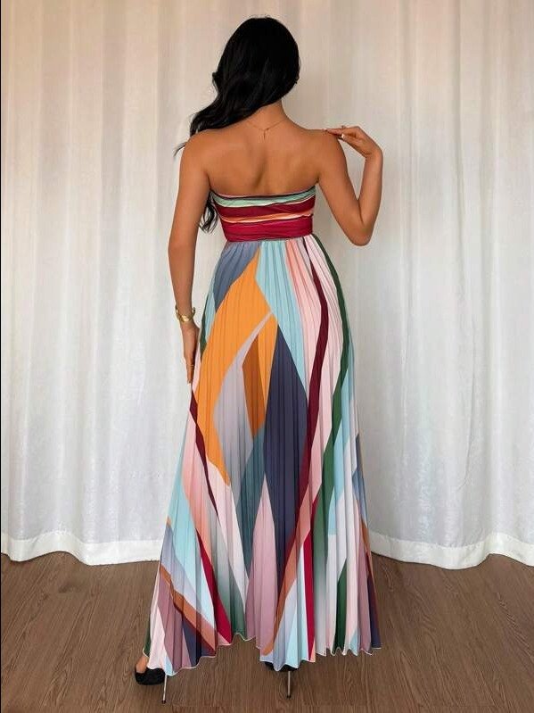 ADLEST Elegant Tube Dress With Waist Pintuck Design For Women product image (2)