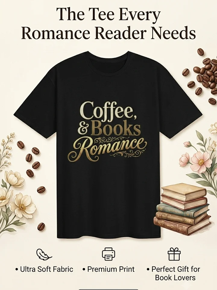Coffee, Books, & Romance Luxury Vintage Comfort Tee product image (2)