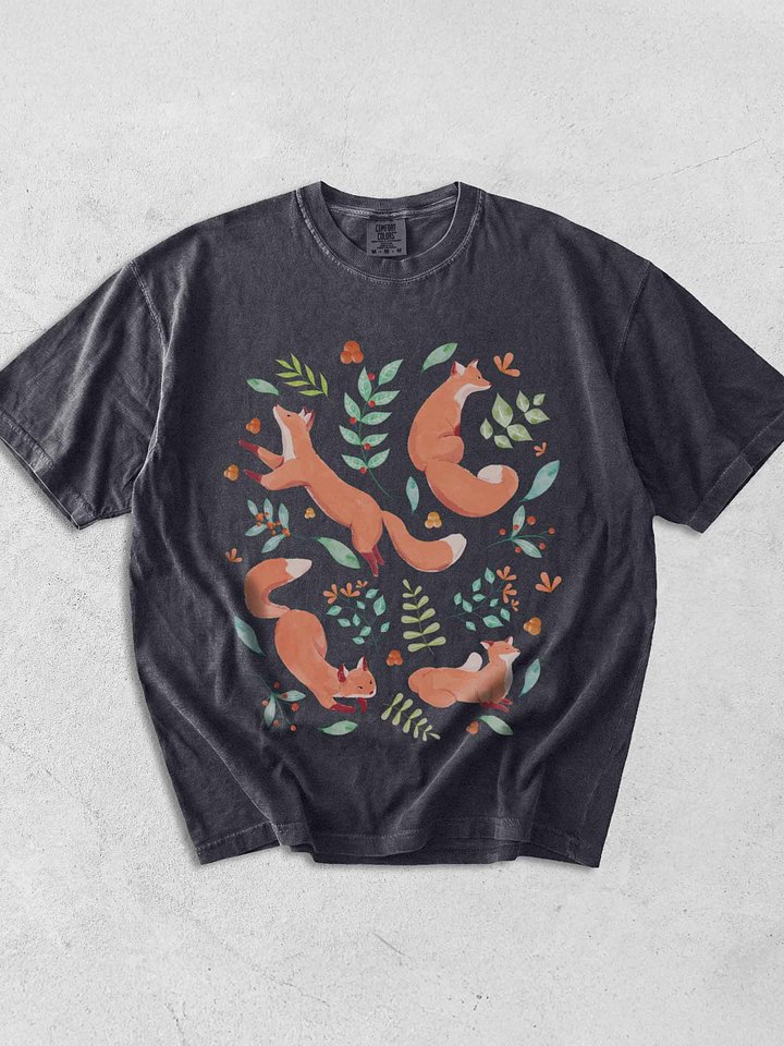 Cottagecore Fox Floral Shirt – Cute Fox Graphic Tee, Woodland Animal Aesthetic product image (1)
