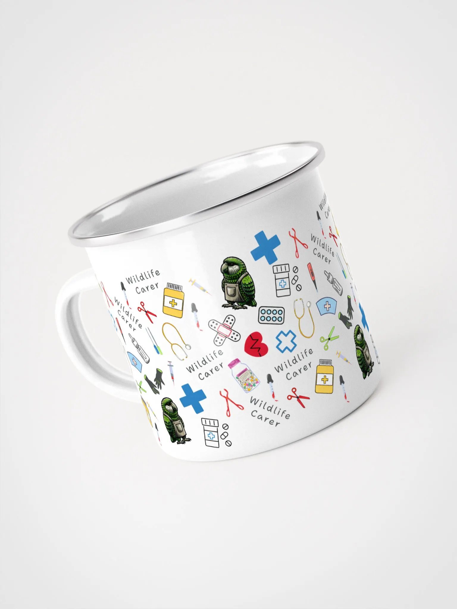 Wildlife Carer Kakapo Adventure Essential Enamel Mug product image (4)