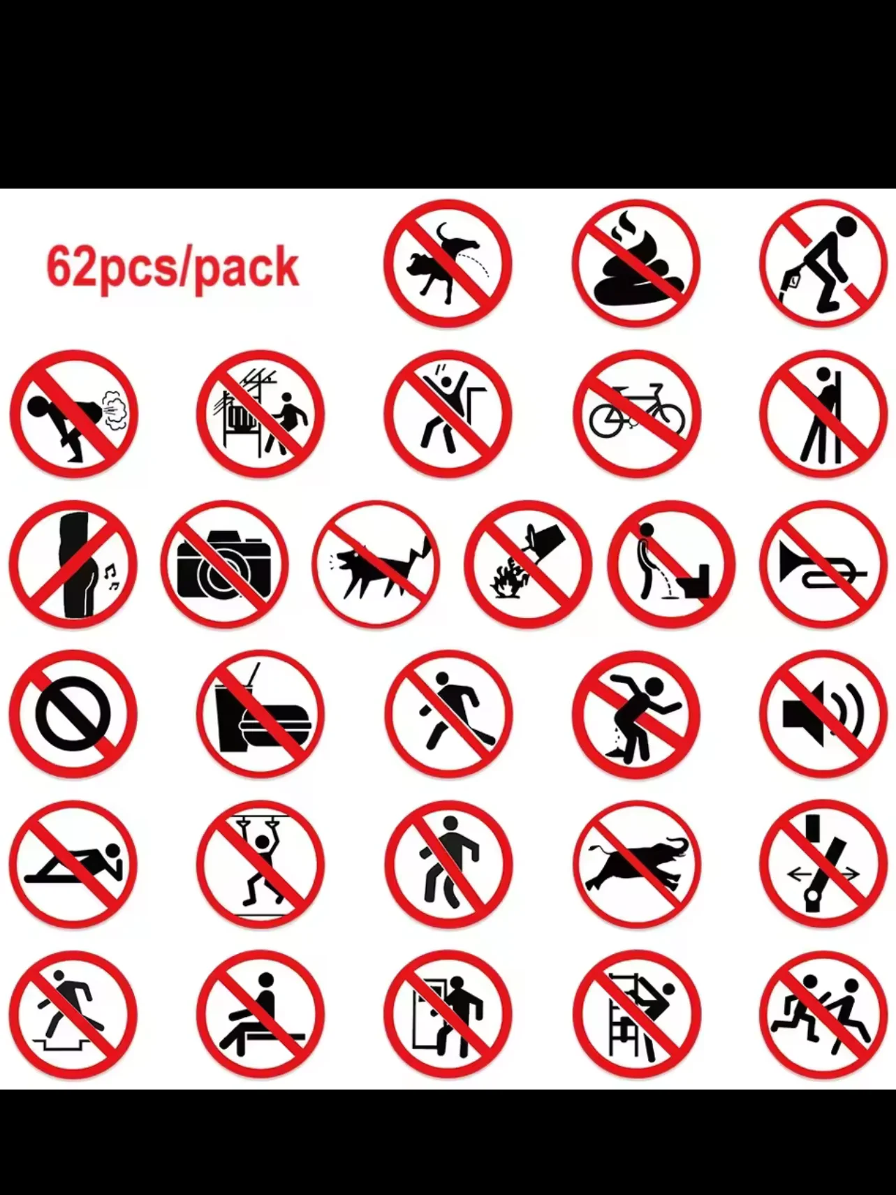 62 Pieces of Fun Warning Stickers for Luggage, Notebooks, Guitars, Skateboards, and Waterproof PVC Graffiti Stickers product image (3)