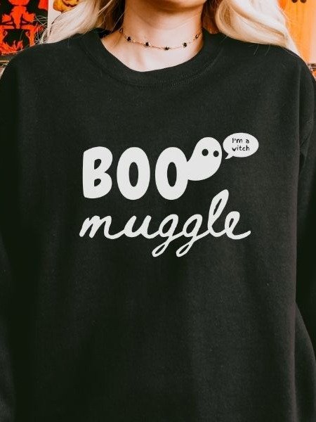 Boo Magical Halloween Fall Minimalist Sweatshirt product image (10)