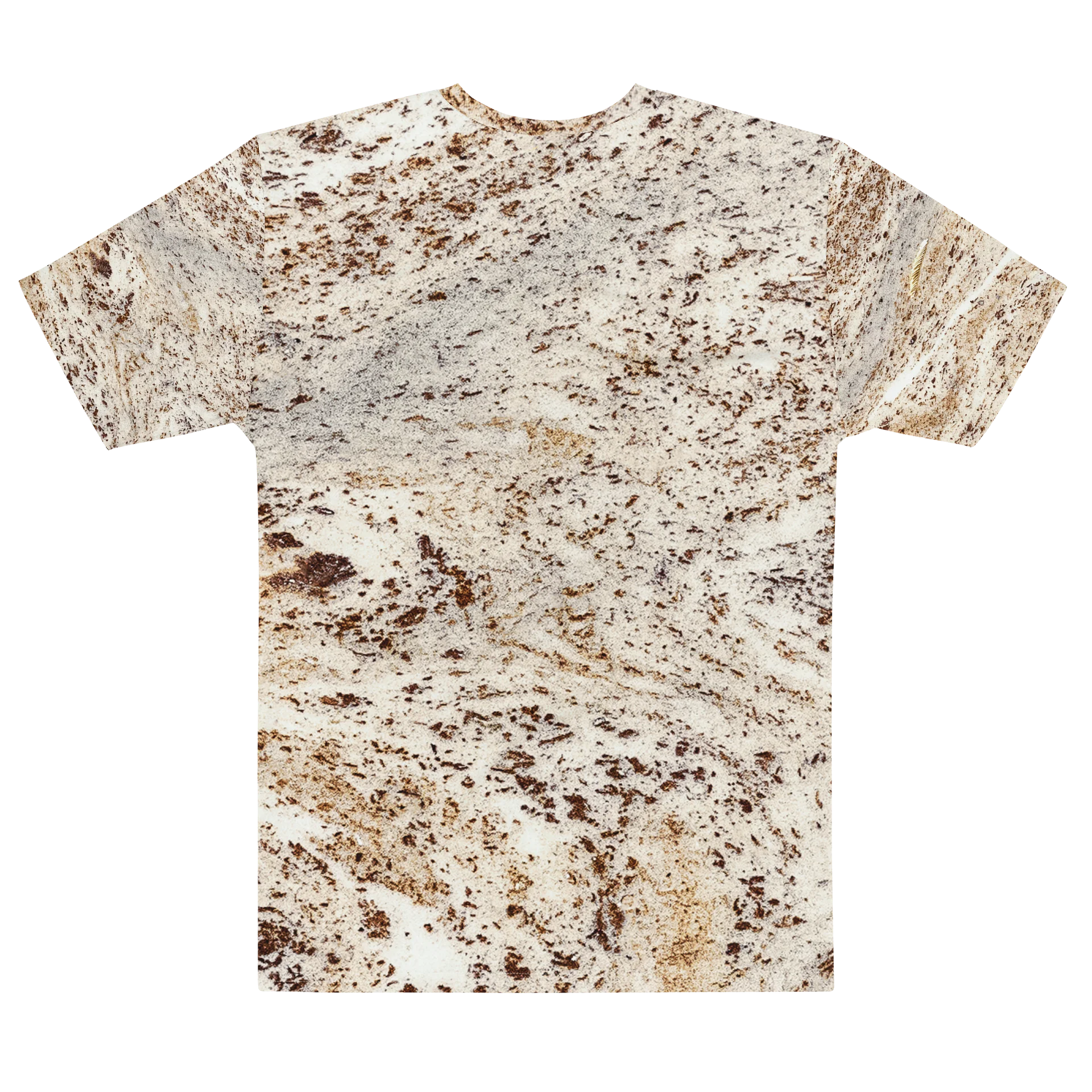 Espresso Swirl Men’s All-Over Print Natural Cotton Marbled Cacao Crew Neck T-Shirt product image (2)