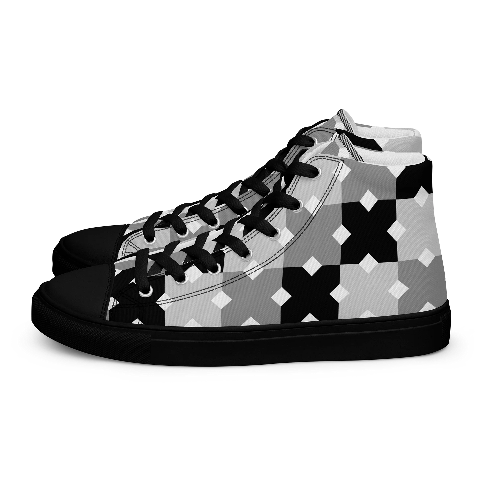 Gray Diamond Geometric High Tops product image (1)