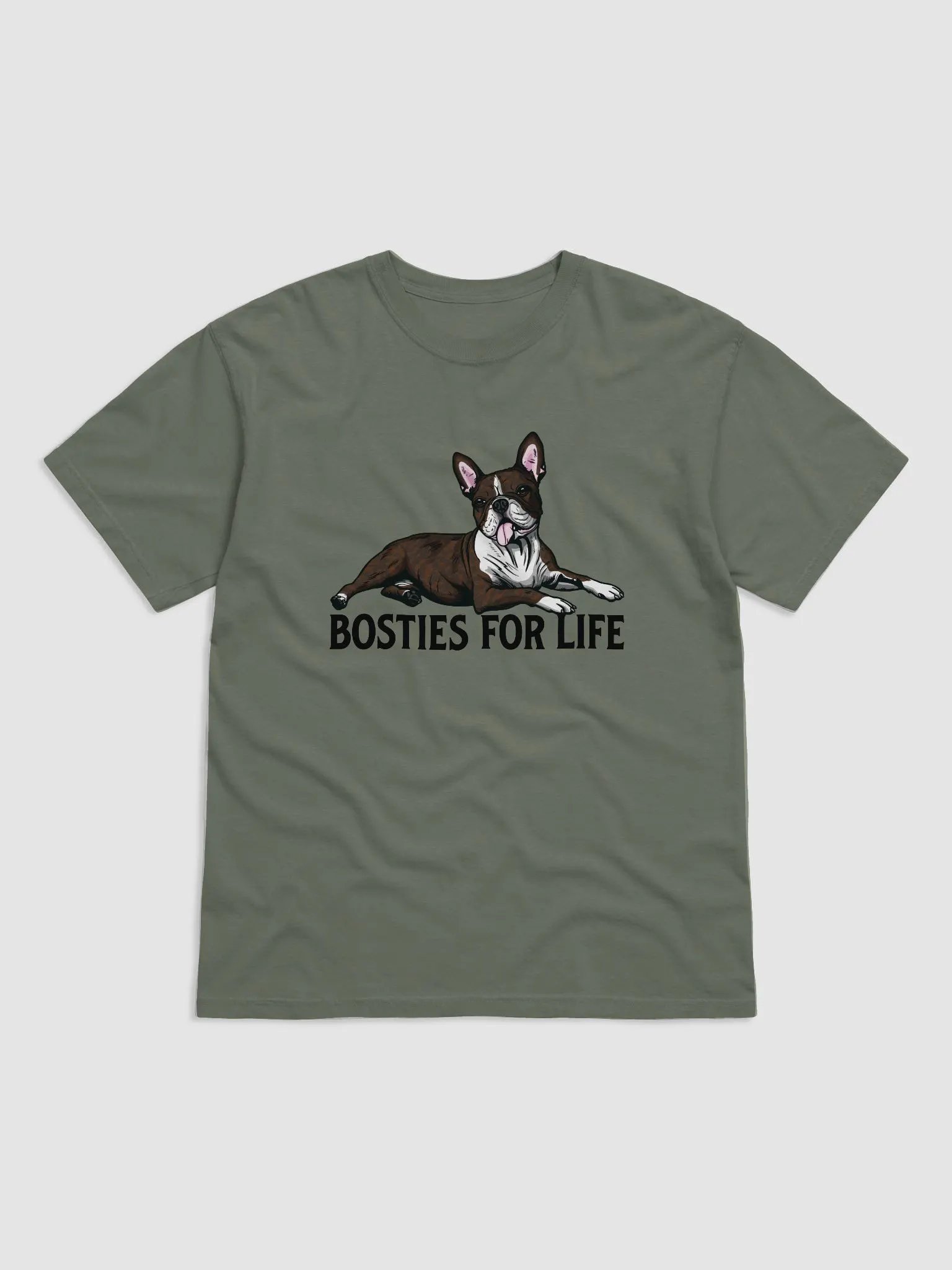 Bosties for Life T-Shirt of a Boston Terrier(Brindle) | Funny T-Shirt for Bostie Paw-rents product image (1)