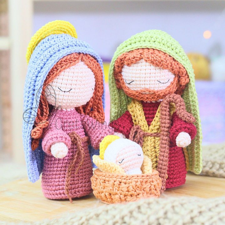 Patrón de Crochet Amigurumi del Pesebre: María, José, Niño Jesús, Tres Reyes Magos, Ángel, Estrella de Belén por GretaWings (descarga digital) product image (2)