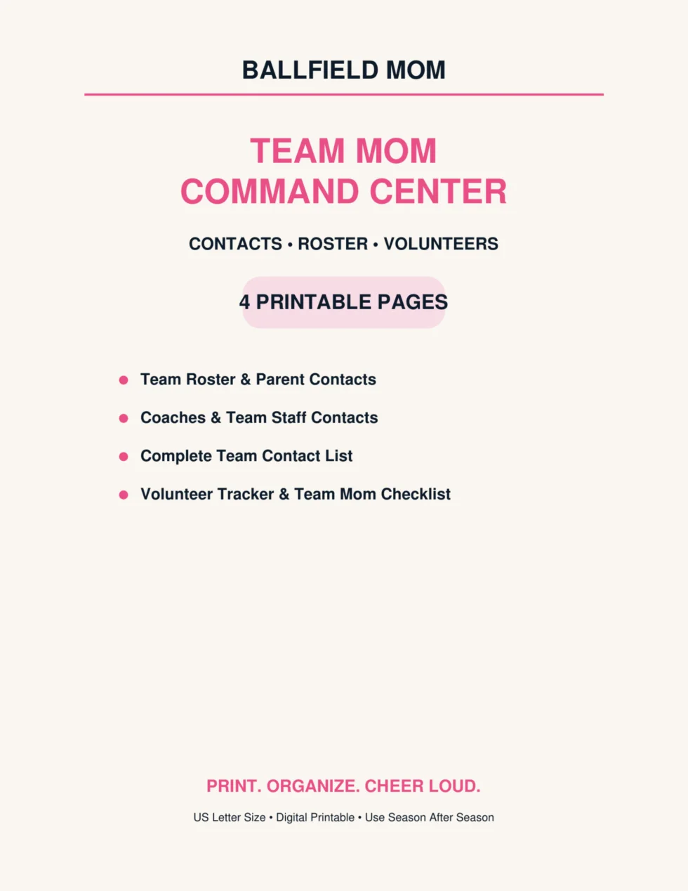 Team Mom Command Center | Printable PDF product image (1)