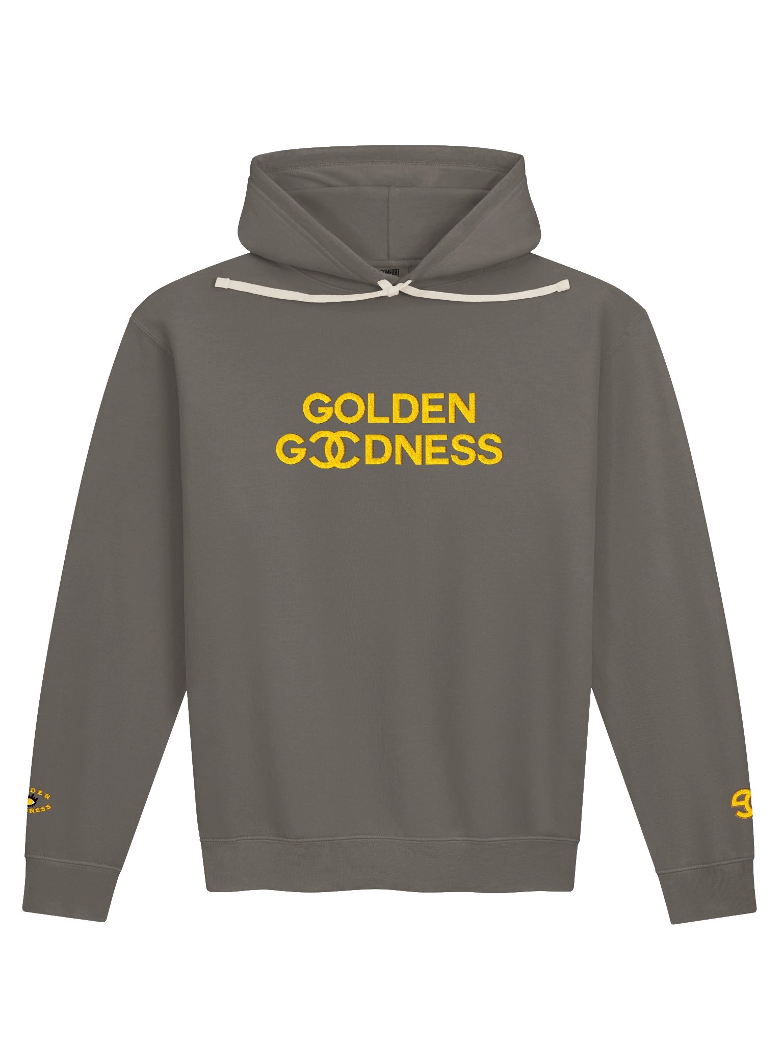 Golden Goodness Embroidered Wording Hoodie product image (1)