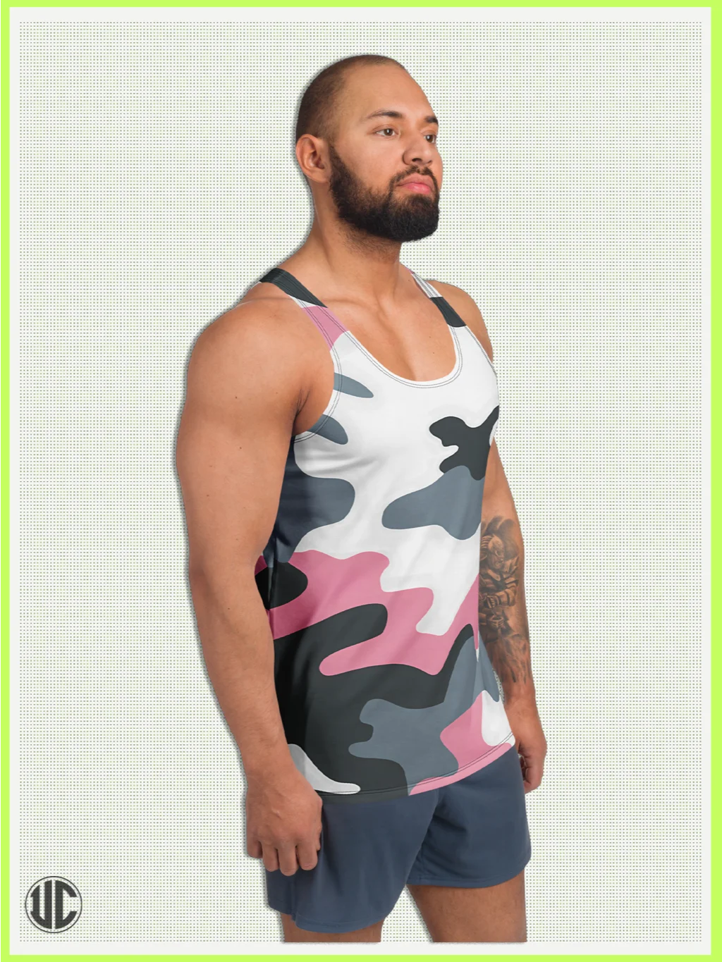 Bubblegum Pink Urban Camo – Men’s Tank Top product image (3)