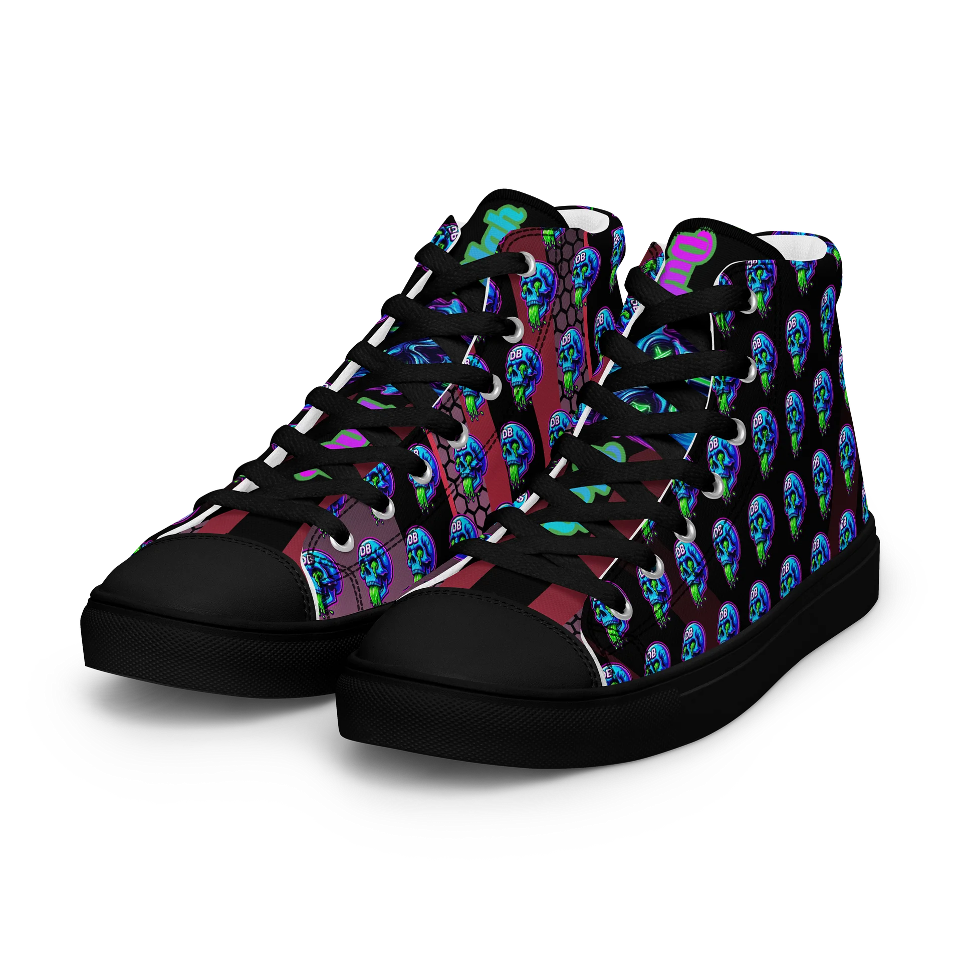 Women's "Sick Skull Honeycomb" Premium High-Top Sneakers product image (6)