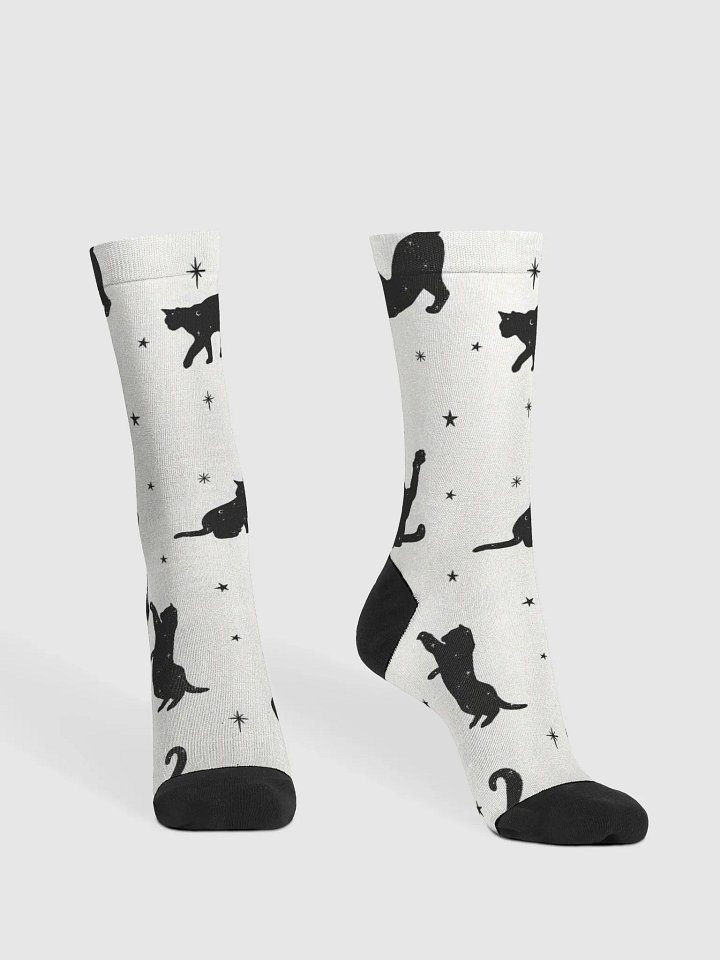Starry Cats - White - Crew Socks product image (2)