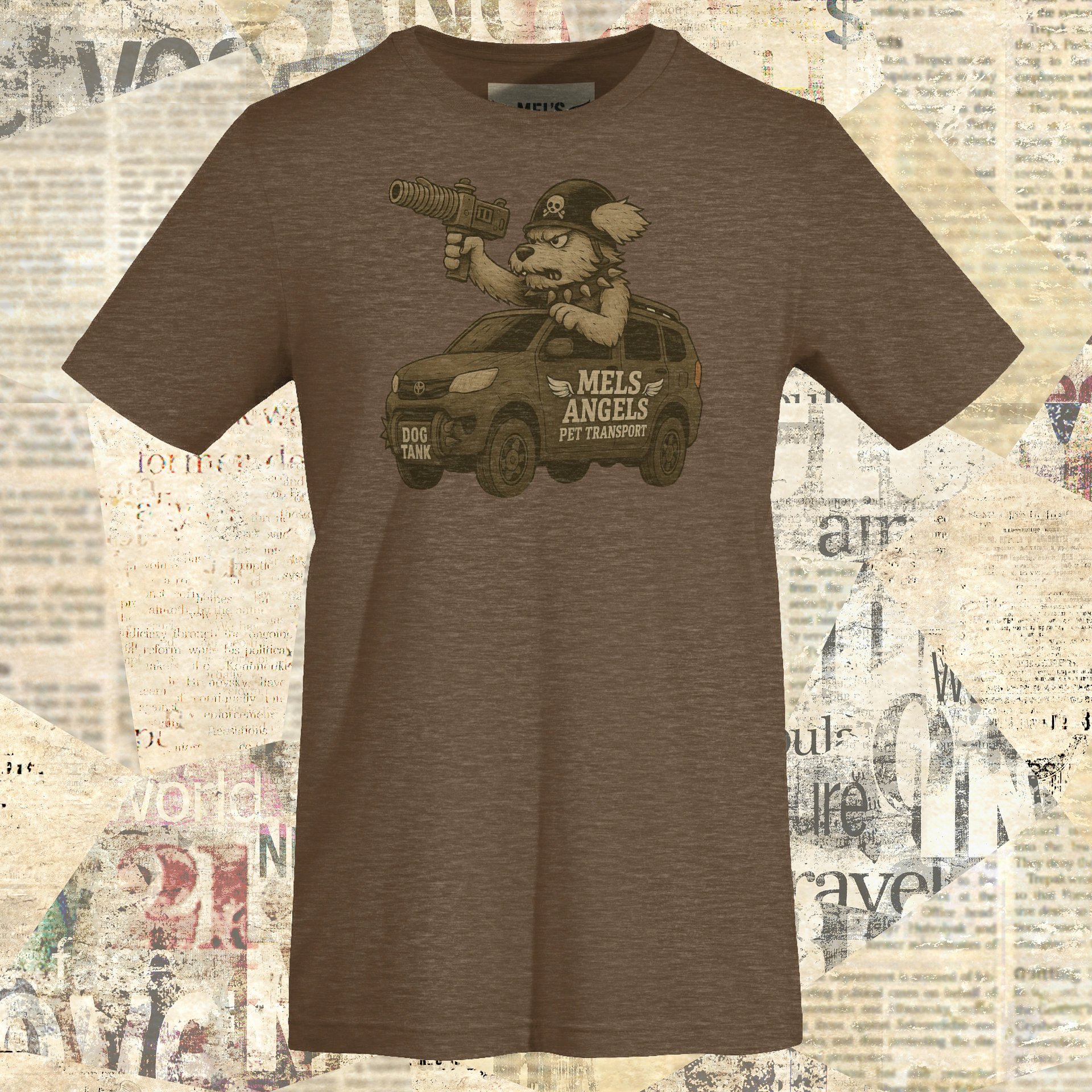 Mel’s Angels “Dog Tank” T-Shirt – Bella+Canvas Unisex Graphic Tee, Military-Style Rebel Dog Apparel product image (5)