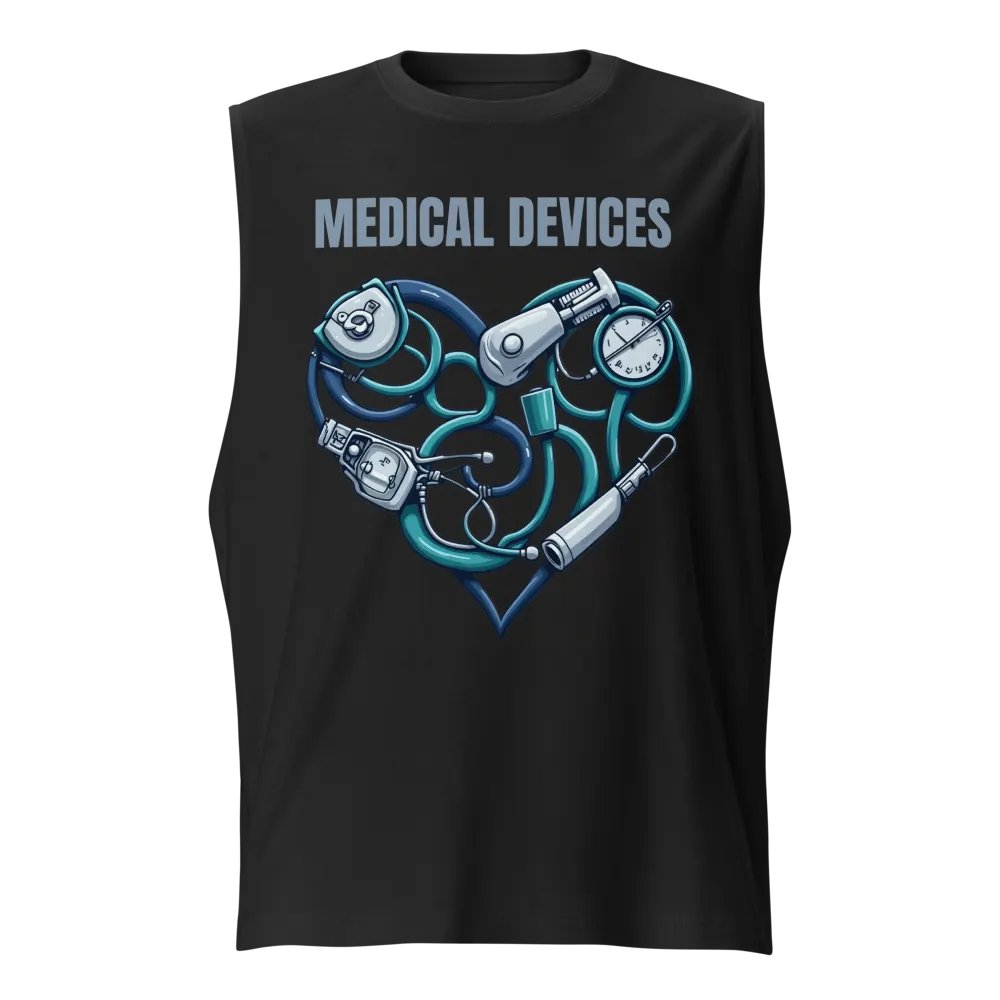 medical devices heart design Muscle Tank product image (1)