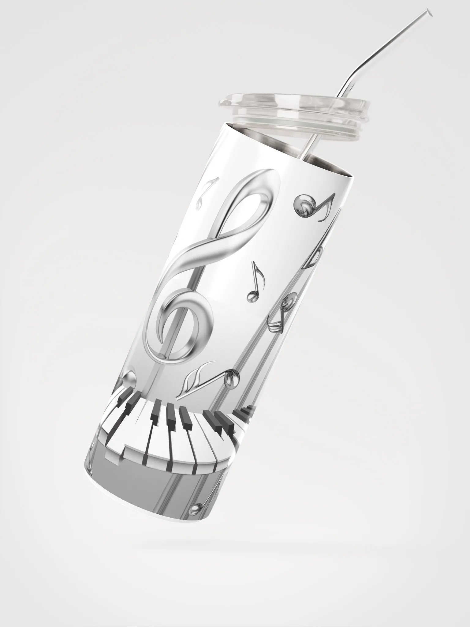 3D Metallic Music Notes with Keyboard product image (3)