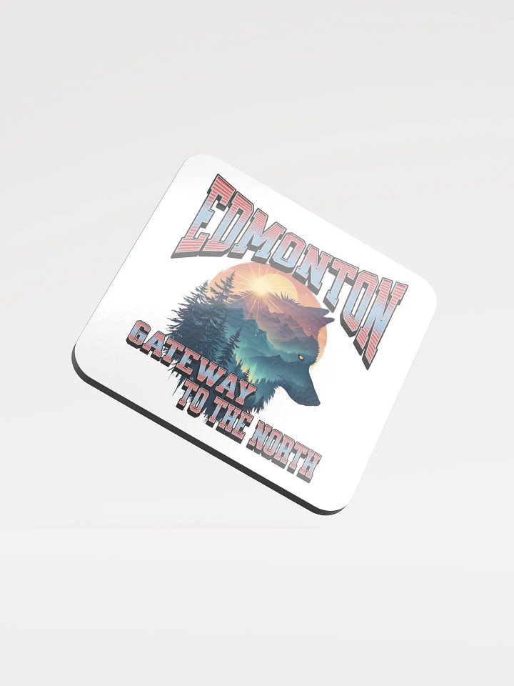 Edmonton Gateway To The North Wolf Northern Wilderness Cork Coaster product image (2)