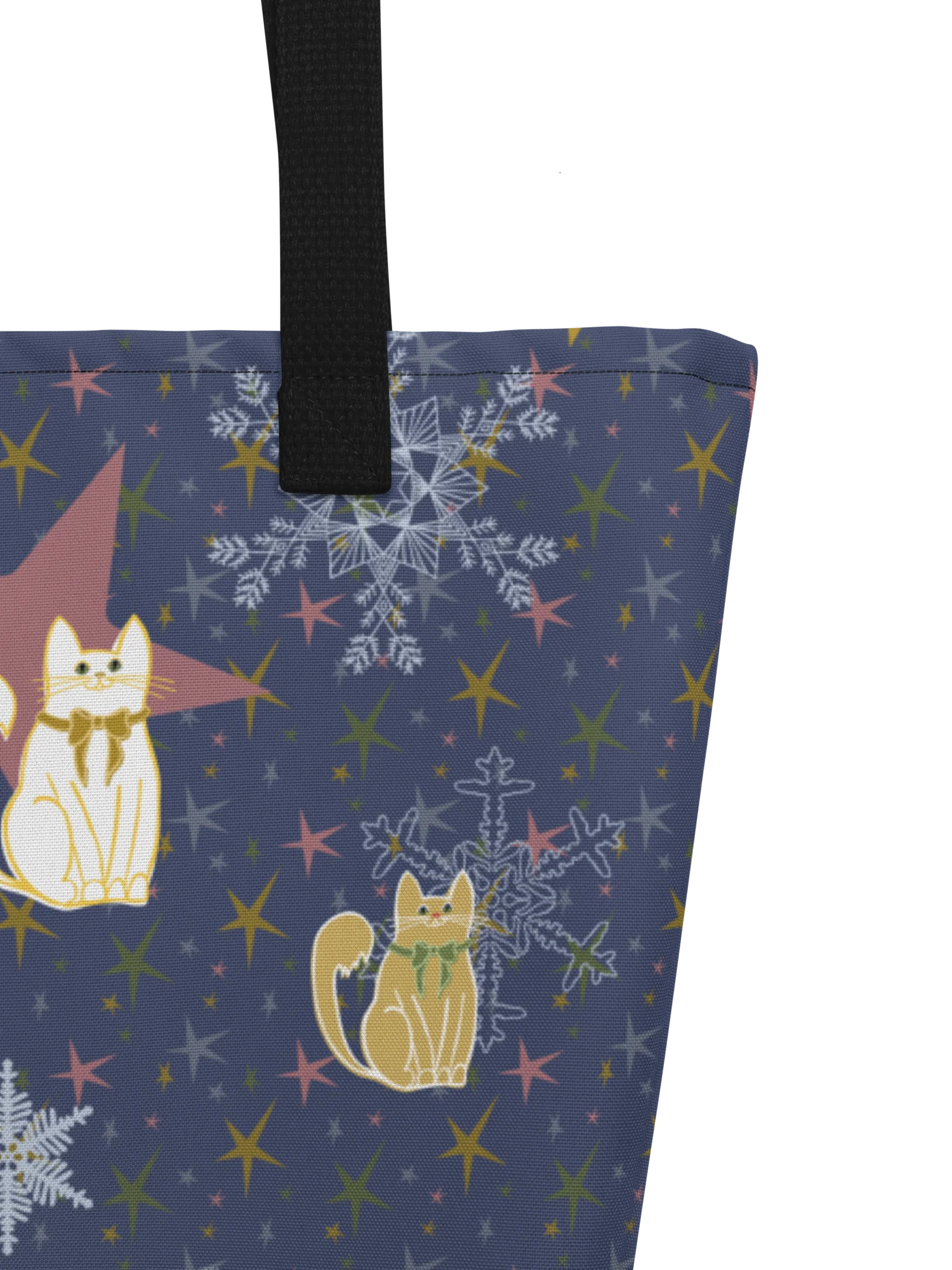 Christmas Star Kitties Large Tote Bag product image (5)