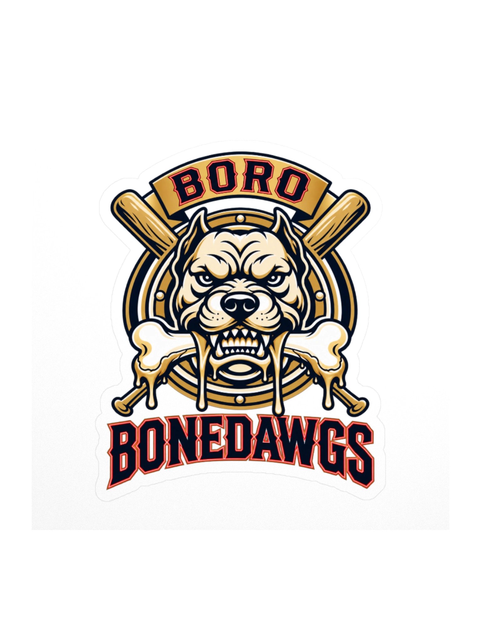 Boro Bonedawgs Alt. Logo Sticker - Red Accented product image (1)