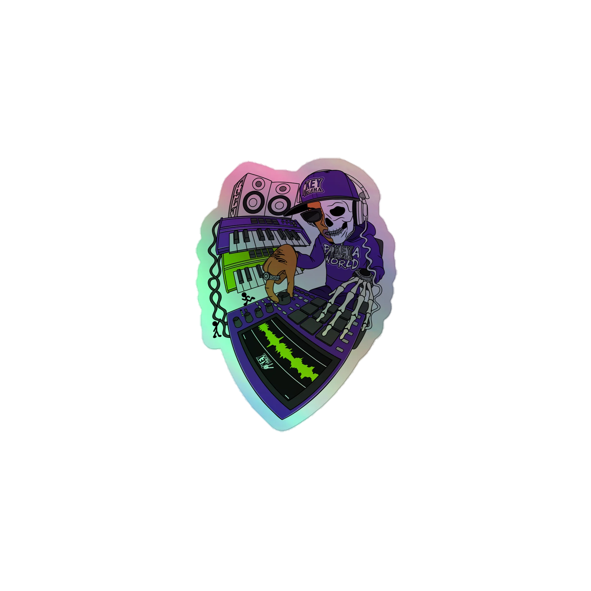 Skeleton Beatmaker Holographic Sticker product image (1)