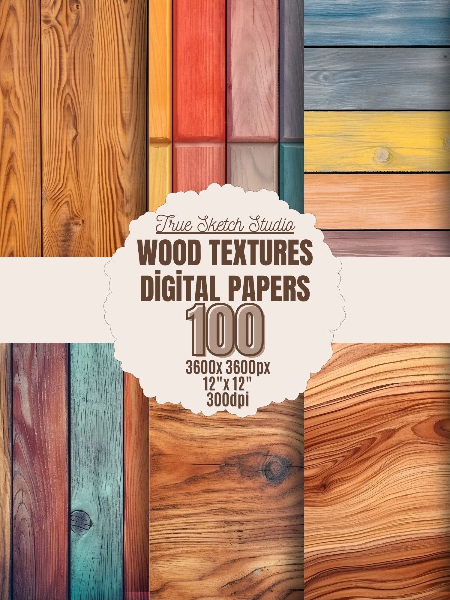 Rustic Wood Texture Digital Paper Bundle 1 product image (4)