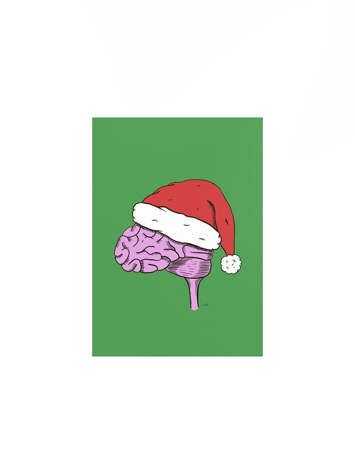 Festive Brain (Santa) Matte Poster product image (1)