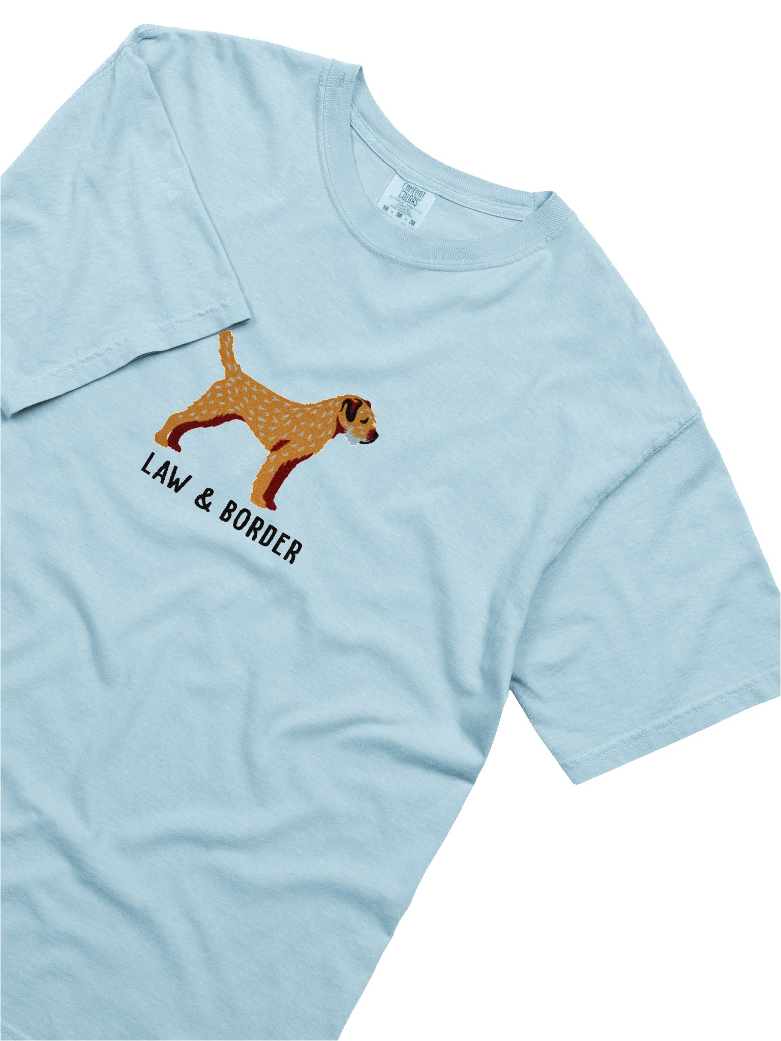 Law & Border T-Shirt(Embroidered) of a Border Terrier(Tan) product image (8)