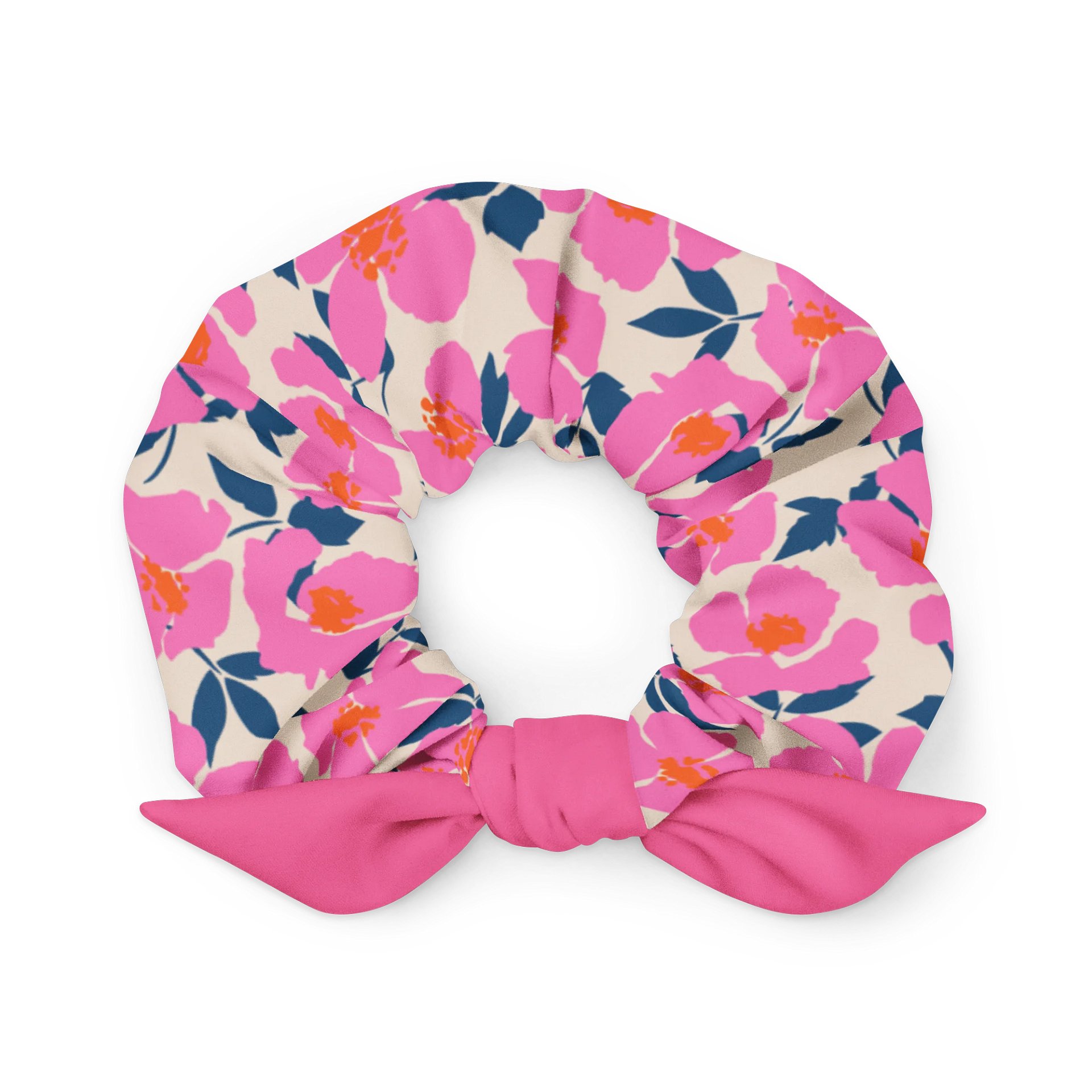 Pink Garden Bloom Scrunchie | Eco-Friendly Hair Accessory product image (1)