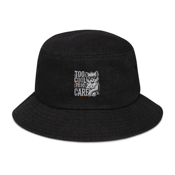 Cool Cat Attitude Denim Bucket Hat product image (1)